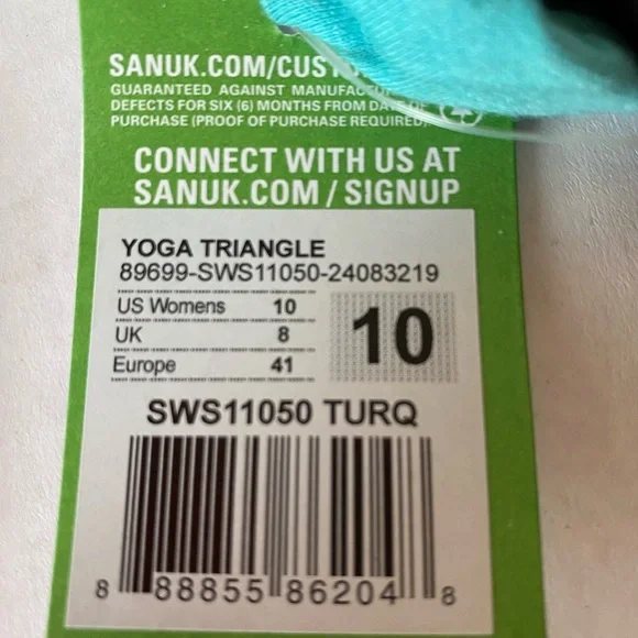 NWT Sanuk Yoga Triangle Sandals Turquoise Size 10 SW11050 - Picture 12 of 13